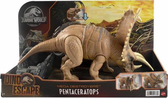 Jurassic World - Mega Distruttori, Dinosauro Pentaceratopo Snodato, Giocattolo per Bambini 4+ Anni, HCM05