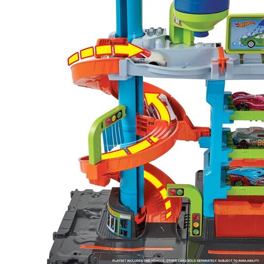 Hot Wheels - Hot Wheels City Mega Torre Autolavaggio, 1 macchinina Color Shifters - 7