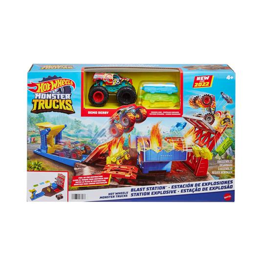 Hot Wheels-Monster Trucks Playset Distruzione Suprema e 3 Macchinine con Lanciatore - 4