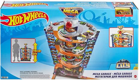 Hot Wheels- City Mega Garage Twist, Playset con Ascensore a Spirale e Oltre 6 Posti Auto, Include 1 Macchinina in Scala 1:64, Imballaggio Sostenibile, Giocattolo per Bambini 4+ Anni, HFH03 - 7