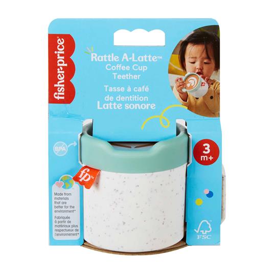 Fisher-Price - Tazza caffè Sostenibile, sonaglino dentaruolo ispirato a una tazza di caffè - 6