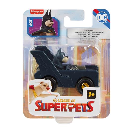 Fisher-Price DC Super Pets Veicoli, Include 1 veicolo die-cast con personaggio integrato al volante - 6