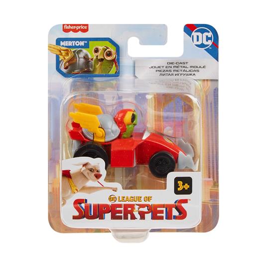 Fisher-Price DC Super Pets Veicoli, Include 1 veicolo die-cast con personaggio integrato al volante - 7