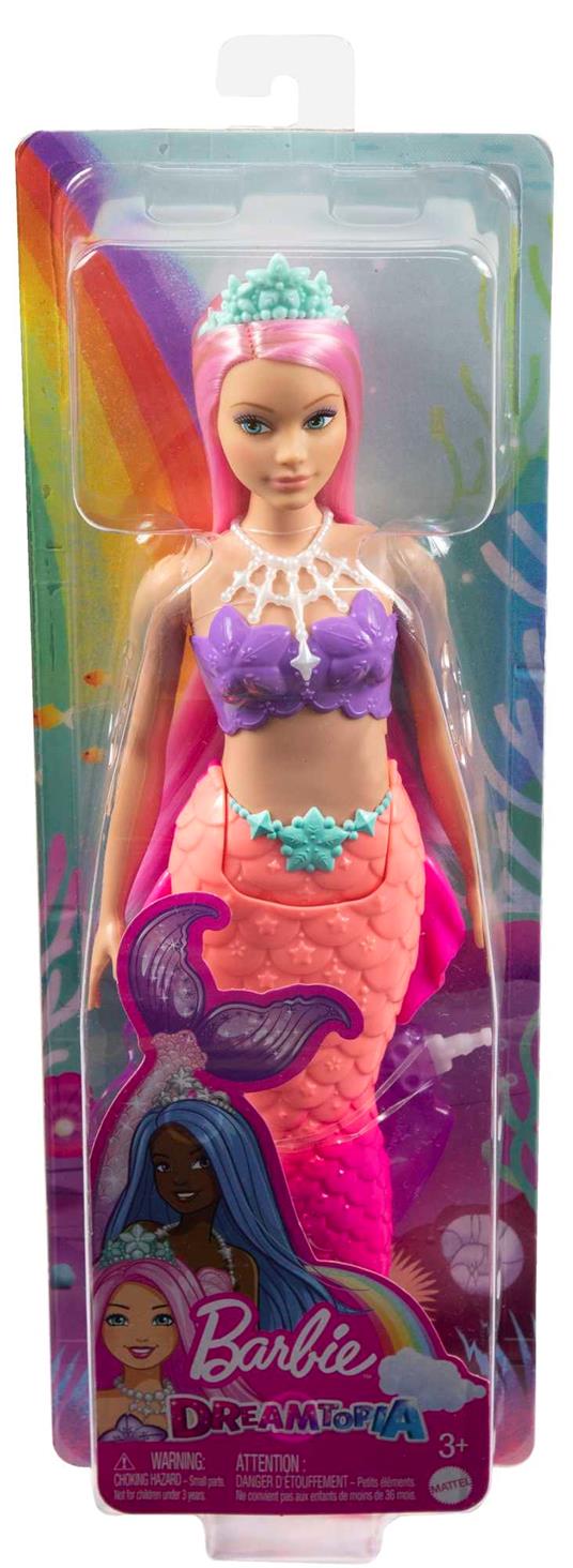 Barbie Dreamtopia, bambola dai capelli rosa con coroncina regale