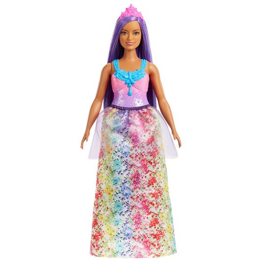 Barbie Dreamtopia, bambola dai capelli rosa con coroncina regale, con  corpetto a conchiglia e la coda multicolore sfumata - Barbie - Bambole  Fashion - Giocattoli