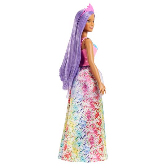 Barbie Dreamtopia, bambola dai capelli rosa con coroncina regale, con  corpetto a conchiglia e la coda multicolore sfumata - Barbie - Bambole  Fashion - Giocattoli