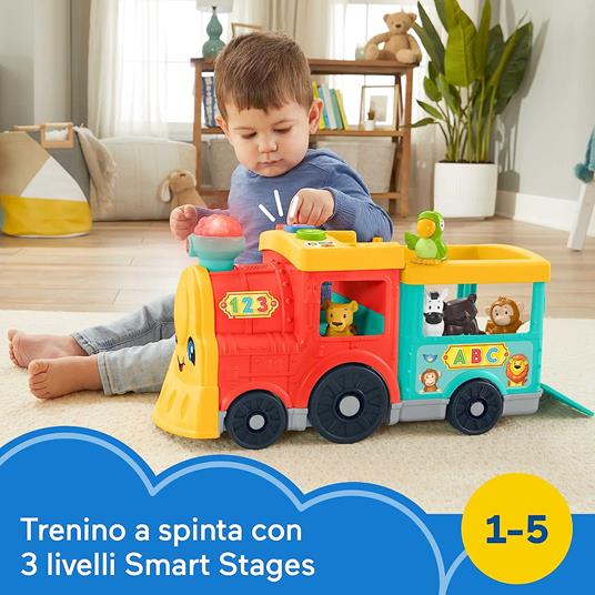 Fisher-Price - Little People Il Trenino dell'ABC Edizione Multilingue, a Spinta con Luci, Musica e Apprendimento - 2