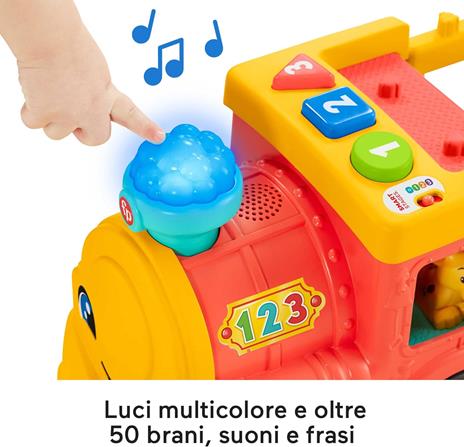 Fisher-Price - Little People Il Trenino dell'ABC Edizione Multilingue, a Spinta con Luci, Musica e Apprendimento - 4