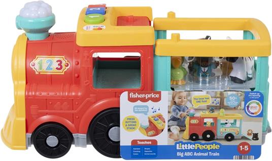 Fisher-Price - Little People Il Trenino dell'ABC Edizione Multilingue, a Spinta con Luci, Musica e Apprendimento - 6