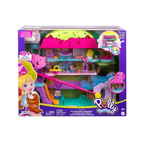 Polly Pocket - Pollyville Casa sull'Albero dei Cuccioli, playset a 5 piani, 15+ pezzi gioco: 2 bambole, veicolo, 4 animali - 7