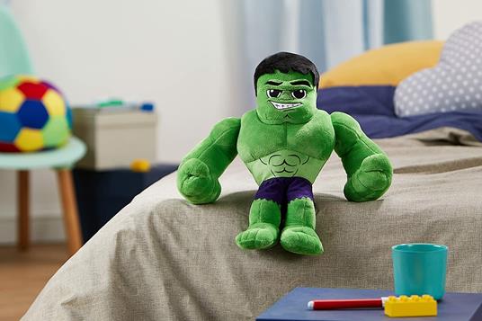 Marvel - Super Eroi Morbido Peluche di Hulk con Mani Giganti e Suoni, Giocattolo per Bambini 3+ Anni, HHK86 - 6