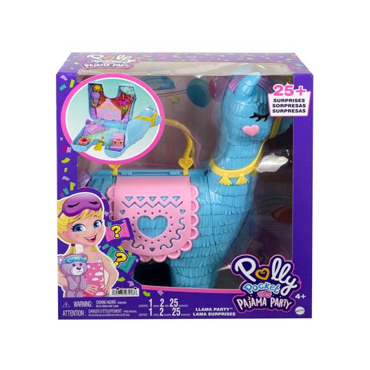 Polly Pocket - Lama Pigiama Party cofanetto grande, oltre 25 sorprese (include 2 mini bambole), tema pigiama party/glamping - 3