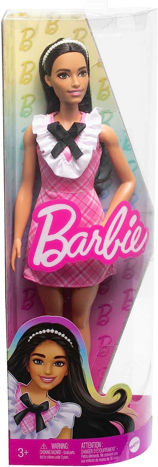 Barbie Fashionistas Vestito Rosa Capelli neri