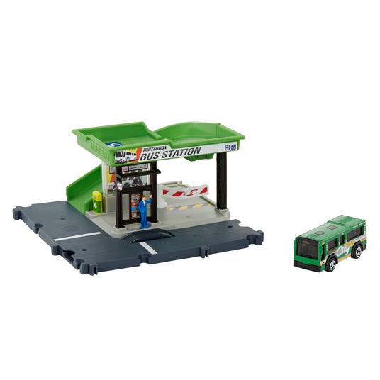 Matchbox Playset Base, con bus Matchbox in scala 1:64 - 2