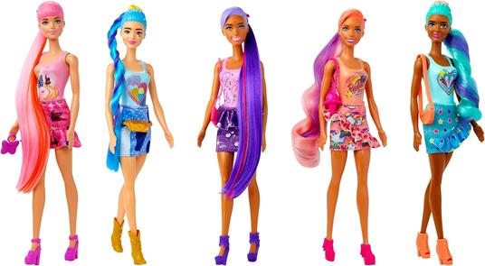 Barbie Bambola con Body a Righe Colorate e Gonna di Jeans