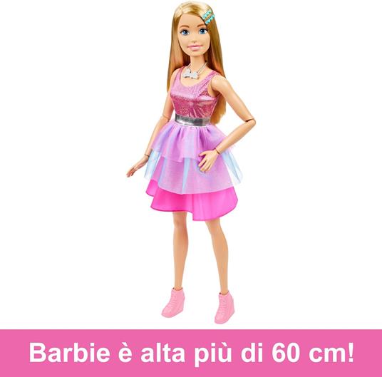 Barbie - La Mia Prima Barbie, Barbie Grande Amica, Alta 71 Cm Con Abito Rosa Scintillante - 4