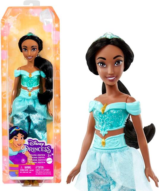 Disney Princess - Jasmine bambola con capi e accessori scintillanti  ispirati al film, giocattolo per bambini, HLW12 - Mattel - Bambole Fashion  - Giocattoli | IBS
