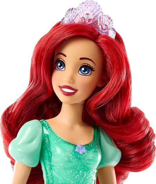 Disney princess  ariel bambola snodata, con capi e accessori scintillanti ispirati al film disney - 3