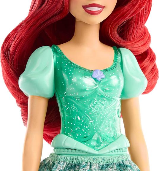 Disney princess  ariel bambola snodata, con capi e accessori scintillanti ispirati al film disney - 4