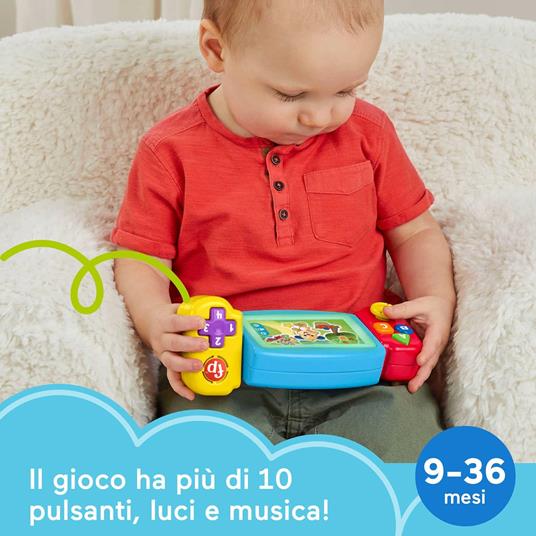 Fisher-price  console gira e impara, videogioco finto per bambini ai primi passi, con luci, suoni e canzoni educative - 2