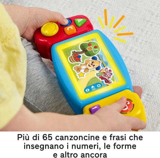 Fisher-price  console gira e impara, videogioco finto per bambini ai primi passi, con luci, suoni e canzoni educative - 3