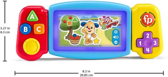 Fisher-price  console gira e impara, videogioco finto per bambini ai primi passi, con luci, suoni e canzoni educative - 5
