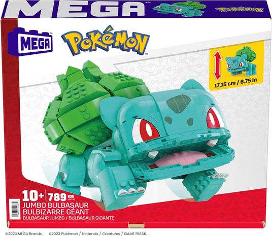 Pokémon Mega Construx Construction Set Jumbo Bulbasaur 17 Cm Mattel - 6