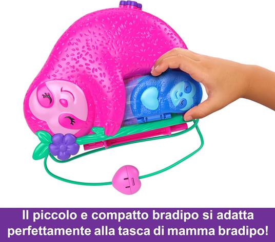 Polly Pocket Borsetta Dolce Bradipo, Giocattolo Da Viaggio, Bambole E Playset - 3