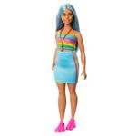 Barbie Fashionistas Look a righe Capelli azzurri