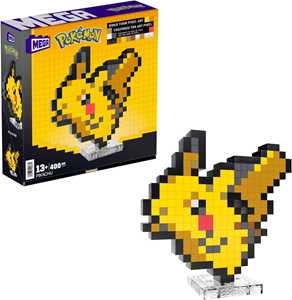 Giocattolo Mega Pokémon Showcase - Pikachu, Set in Stile retrò pixelato da Costruire con 400 Pezzi MEGA