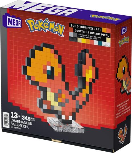 Mega Pokémon Showcase - Charmander, Set in Stile retrò pixelato da Costruire con 349 Pezzi - 6