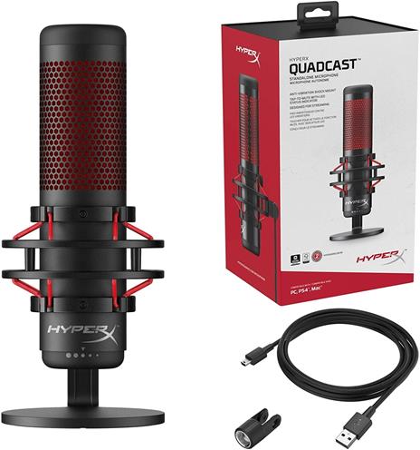 HyperX HX-MICQC-BK Quadcast, Microfono Standalone per Streamer e Podcaster - 6