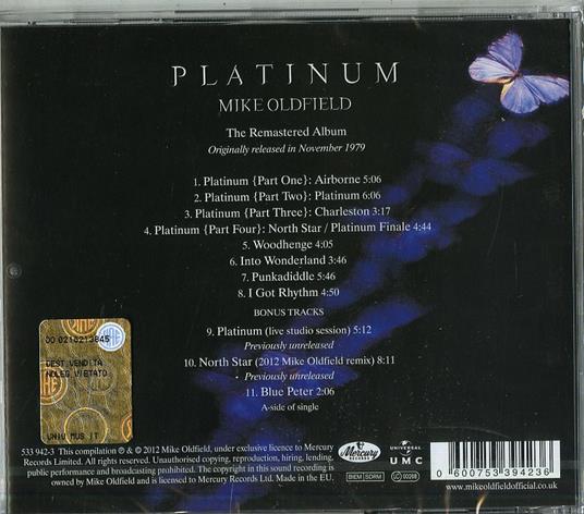 Platinum (Remastered Edition + Bonus Tracks) - CD Audio di Mike Oldfield - 2