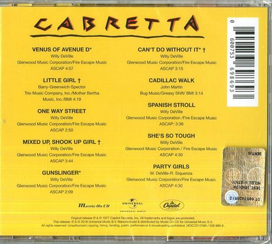 Cabretta - CD Audio di Mink DeVille - 2