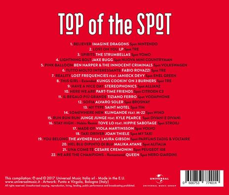 Top of the Spot 2017 - CD Audio - 2