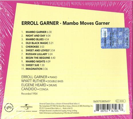 Mambo Moves Garner - CD Audio di Erroll Garner - 2