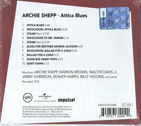 Attica Blues - CD Audio di Archie Shepp - 2