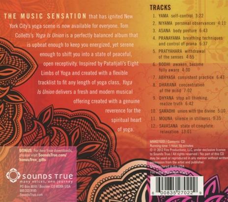 Yoga Is Union. Music for Yoga and Relaxation - CD Audio di Tom Colletti - 2