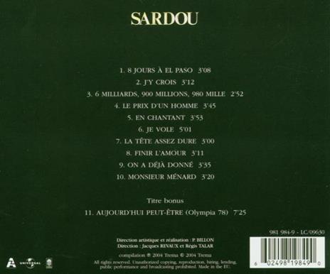 En Chantant - CD Audio di Michel Sardou - 2