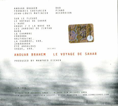 Le Voyage de Sahar - CD Audio di Anouar Brahem - 2