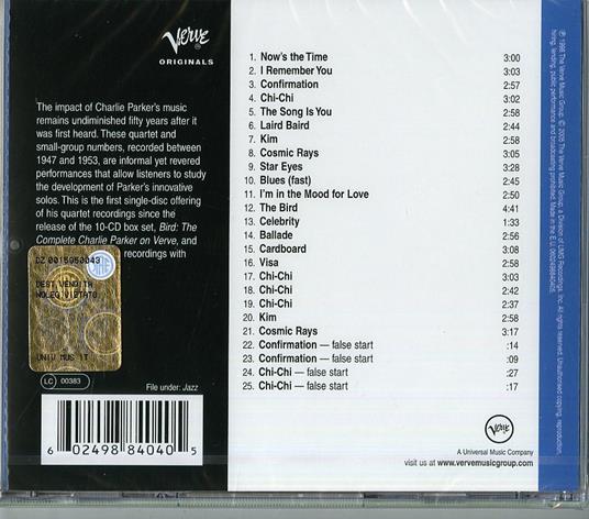 Charlie Parker - CD Audio di Charlie Parker - 2