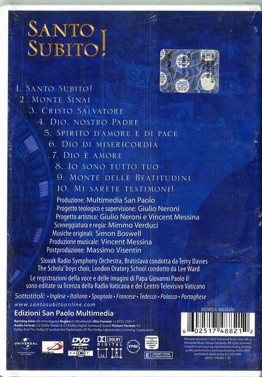 Santo subito! Giovanni Paolo II (DVD) - CD | IBS