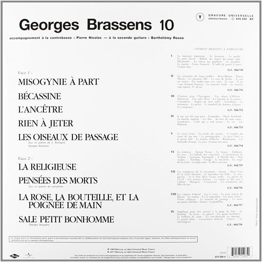 X (N 12) Misogynie a part - Vinile LP di Georges Brassens - 2