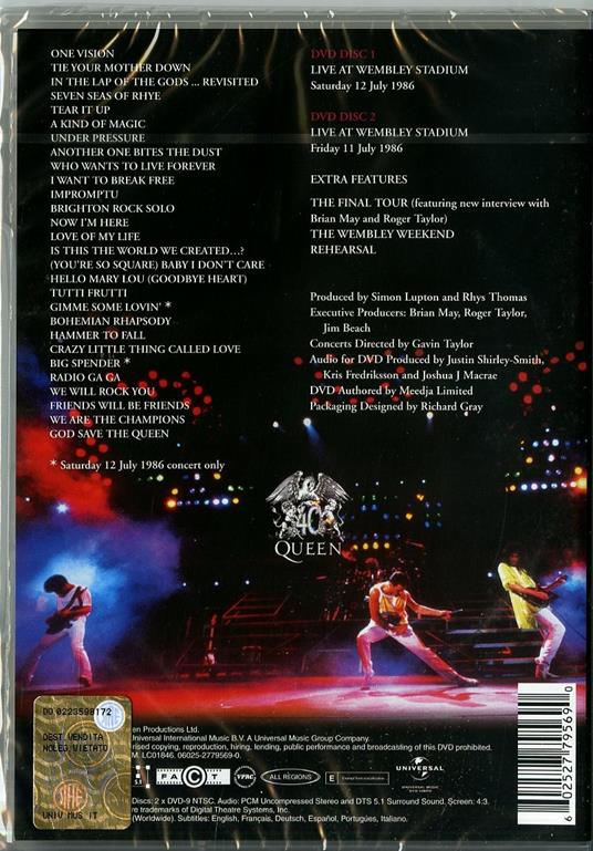 Queen. Live at Wembley (2 DVD) - Queen - CD | IBS