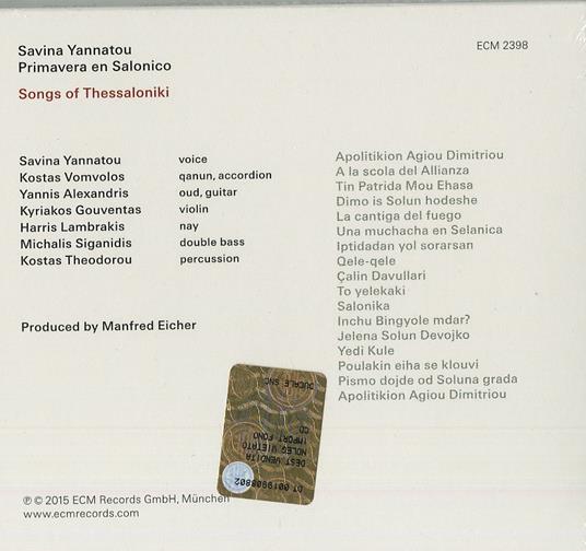 Songs of Thessaloniki - CD Audio di Savina Yannatou - 2