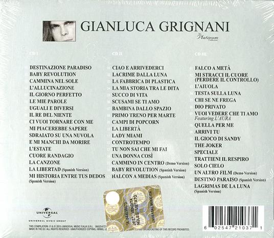 The Platinum Collection (Sanremo 2015) - Gianluca Grignani - CD | IBS