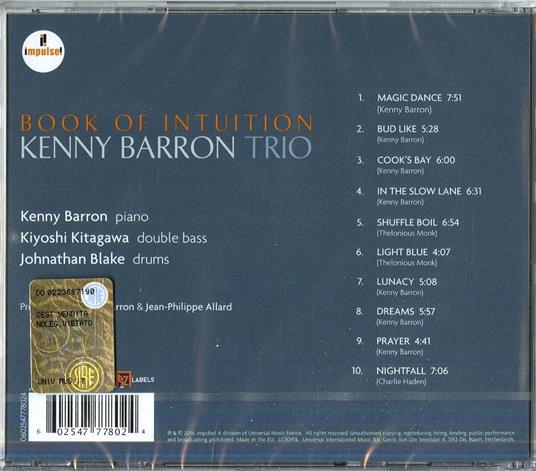 Book of Intuition - CD Audio di Kenny Barron - 2