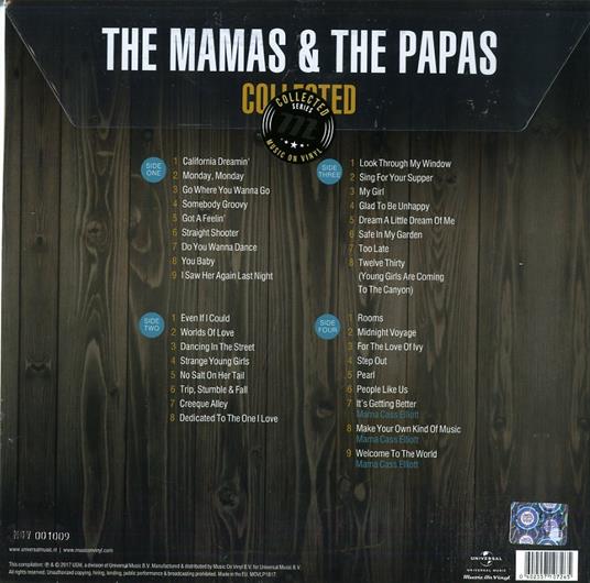 Collected (180 gr. Gatefold Sleeve) - Vinile LP di Mamas and the Papas - 2
