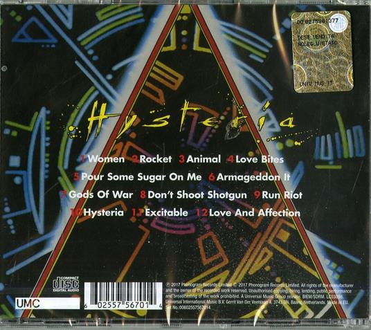 Hysteria (Remastered) - CD Audio di Def Leppard - 2