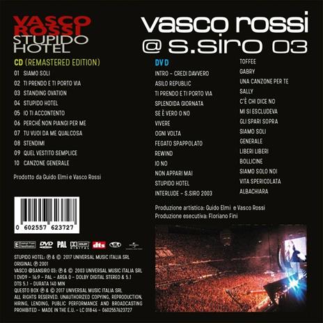 Stupido Hotel - Vasco Rossi @ S. Siro 03 (Remaster) - Vasco Rossi - CD